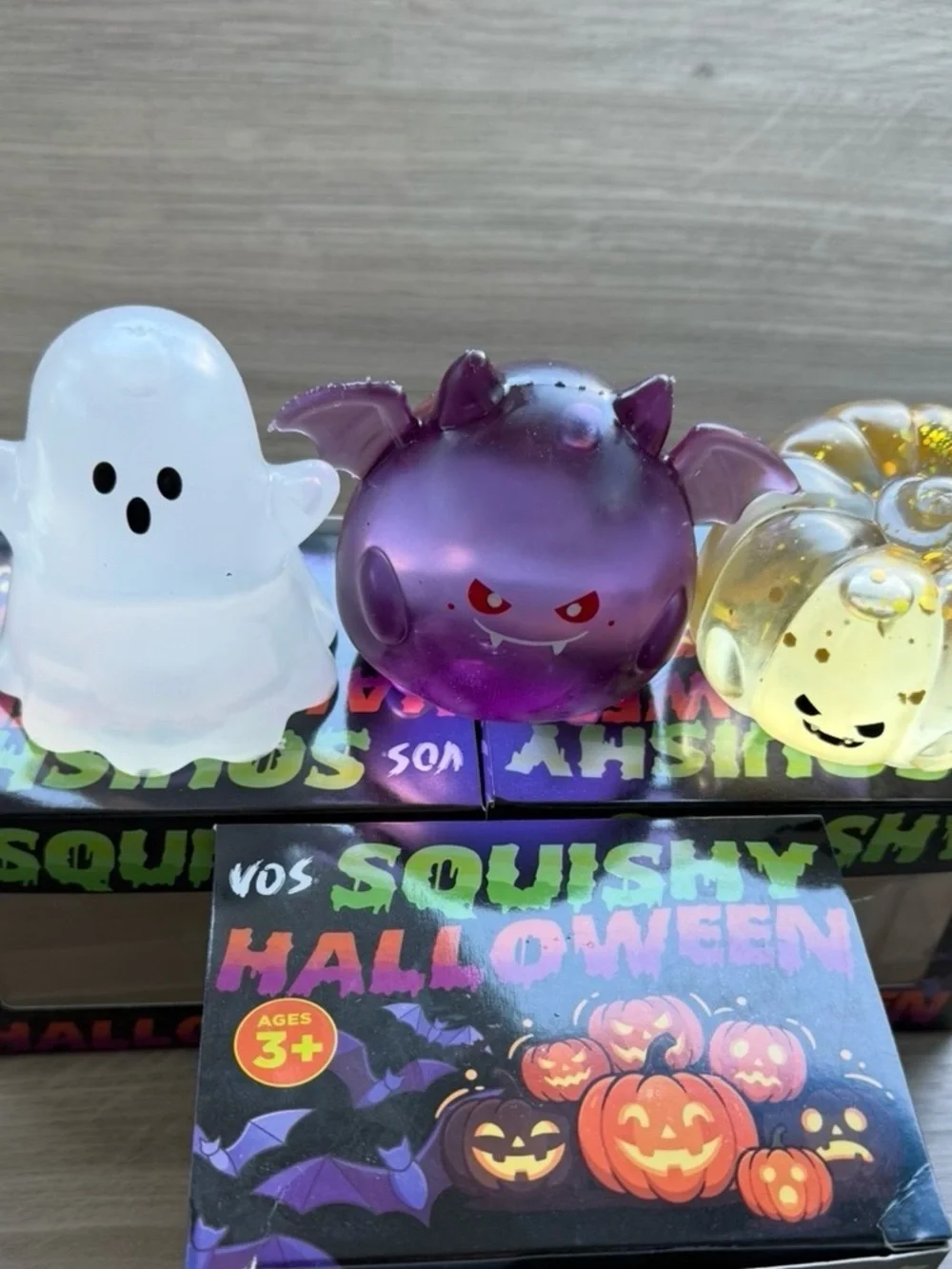 VOS Squishy Halloween Trio - Ghost, Bat, Pumpkin -